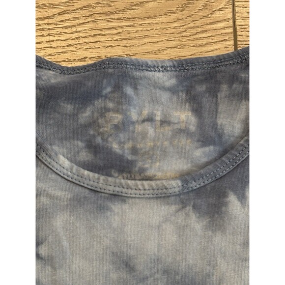 BYLT Shirt Mens Size Large Tee Drop Cut Short Sleeve Crewneck Tie Dye Blue - Picture 2 of 7